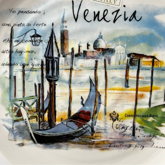 Ceramica Cuore Venezia Gondola Plate Made In Italy 9" - Picture 5 of 9